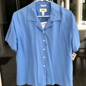 Short sleeved silk shirt NWT size 16